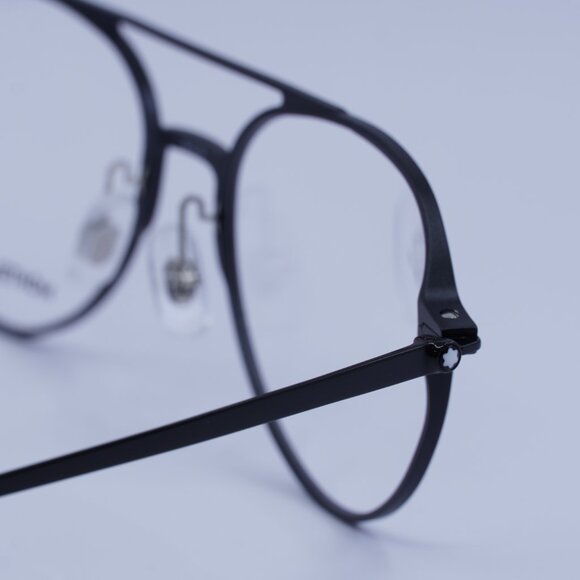 Montblanc MB0195O 001 Eyeglasses Black 55mm Aviator Frame - Picture 10 of 11